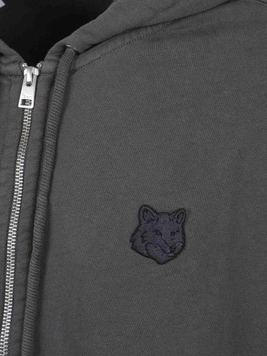  메종키츠네 폭스 헤드 지퍼 오버사이즈 후드 자켓 PM02138KM0340P180 Black - MAISON KITSUNE