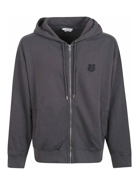  메종키츠네 폭스 헤드 지퍼 오버사이즈 후드 자켓 PM02138KM0340P180 Black