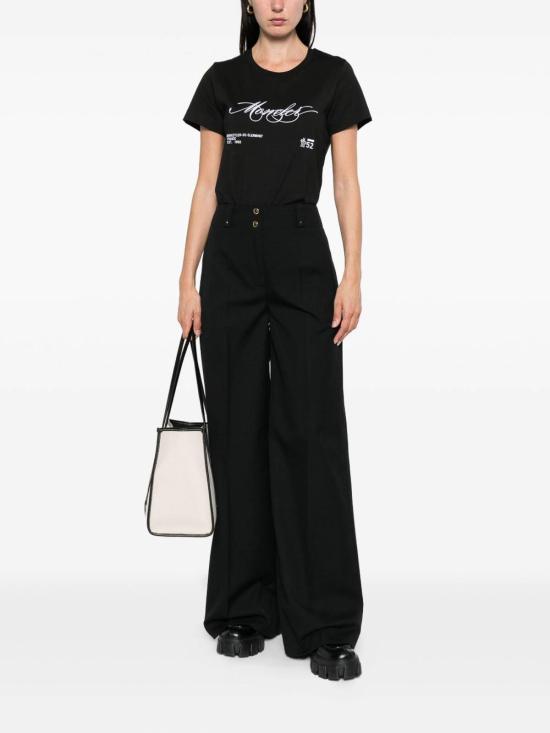  몽클레어 자수 커시브 로고 코튼 티셔츠 K20938C0000589AJS998 Black - MONCLER