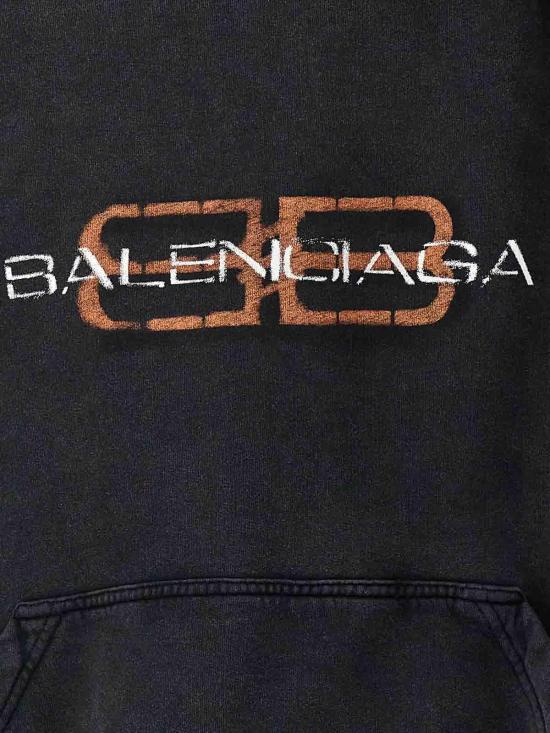 25FW 발렌시아가 로고 프린트 후드 티셔츠 850349TTVD71041 - BALENCIAGA