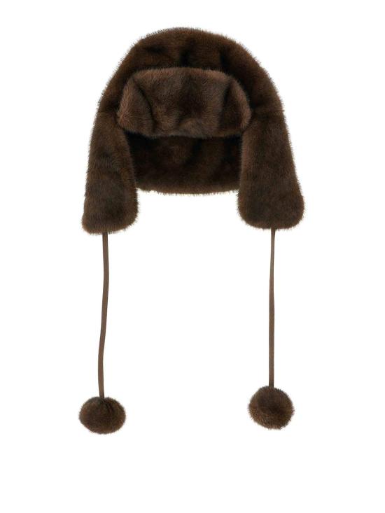  루 안드레아 이어플랩 캡 CHAPKAMOROBROWN Brown