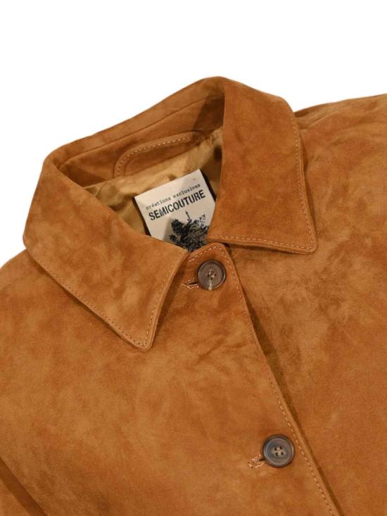  세미쿠튀르 가죽 자켓 Y5WT21T900 Brown - SEMI-COUTURE