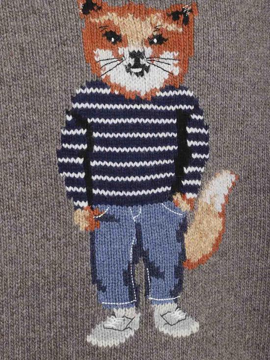 25FW 메종키츠네 드레스드 폭스 인타르시아 울 스웨터 PM00806KH0002H170 Grey - MAISON KITSUNE