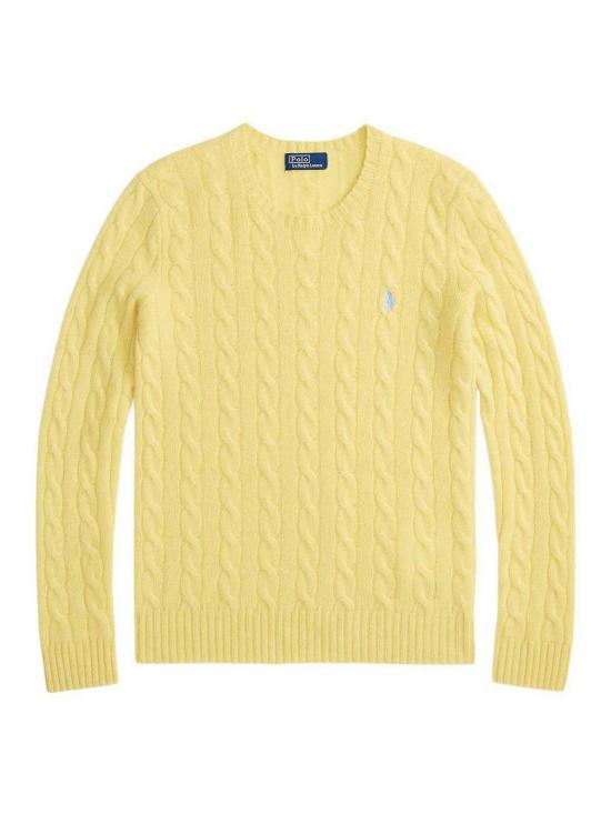 26FW 폴로 랄프로렌 폴로 자수 케이블 니트 스웨터 211971865007 Yellow