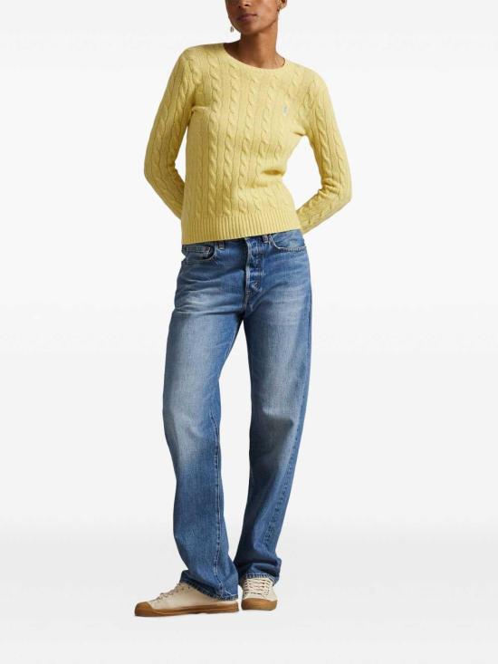 26FW 폴로 랄프로렌 폴로 자수 케이블 니트 스웨터 211971865007 Yellow - POLO RALPH LAUREN
