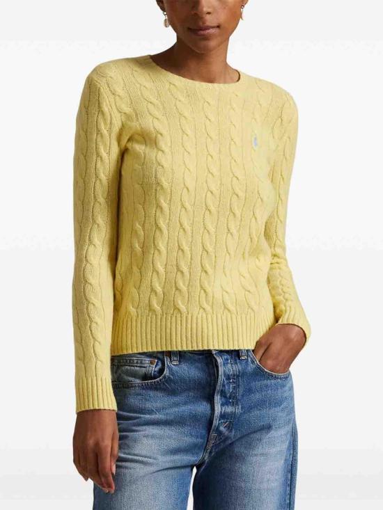 26FW 폴로 랄프로렌 폴로 자수 케이블 니트 스웨터 211971865007 Yellow - POLO RALPH LAUREN