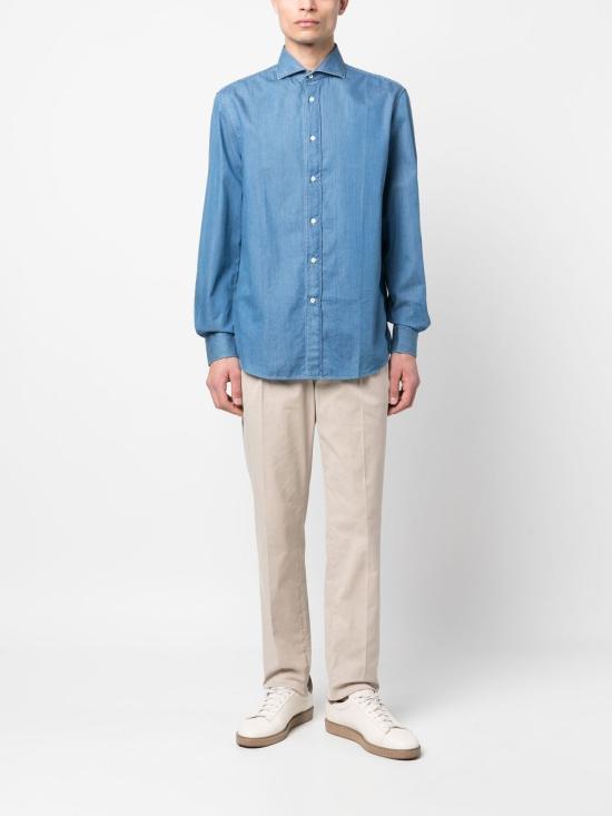 26SS 브루넬로 쿠치넬리 데님 셔츠 MR6830627 C001 Blue - BRUNELLO CUCINELLI