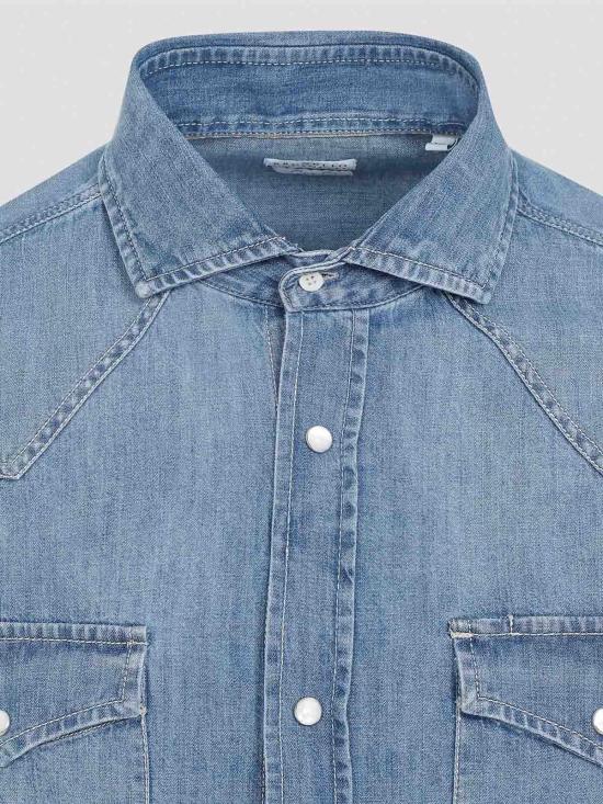  브루넬로 쿠치넬리 데님 셔츠 MH1924008CCF66 Light Wash - BRUNELLO CUCINELLI
