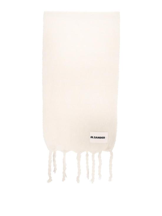 26FW 질샌더 와이드 울 혼방 스카프 J47TE0113J40041100 White