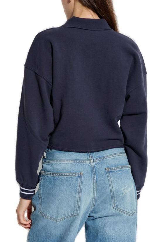 25FW 오프화이트 스트라이프 디테일 V넥 스웨트셔츠 OWBA07BF25FLE0024C19 Blue - OFF WHITE