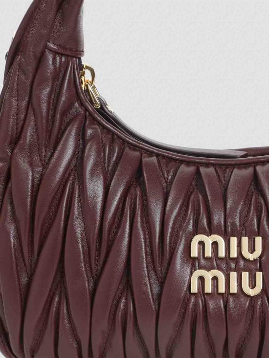 25FW 미우미우 마틀라쎄 완더 레더 토트백 5BC125VOOYAN88F0007 Dark Red - MIU MIU