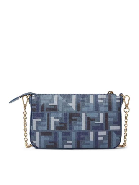 25FW 펜디 FF 패브릭 체인 바게트 파우치 8BS073AV1YF1LAZ Blue - FENDI