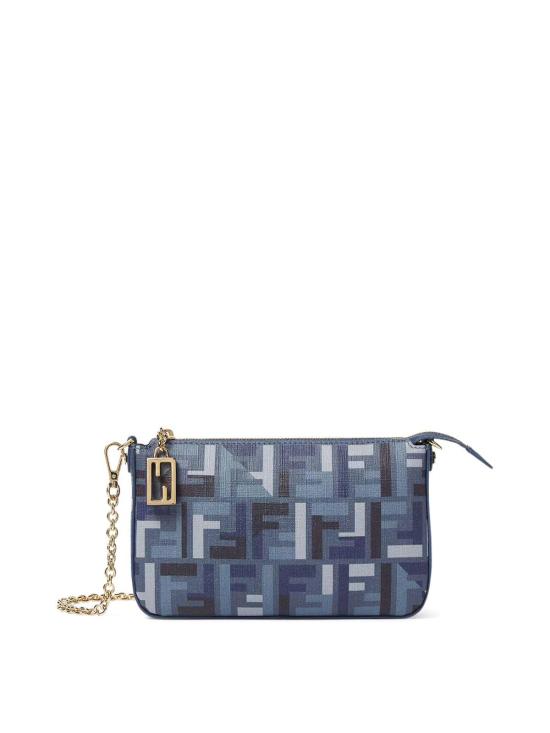 25FW 펜디 FF 패브릭 체인 바게트 파우치 8BS073AV1YF1LAZ Blue