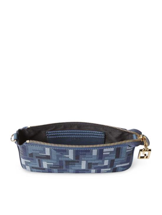 25FW 펜디 FF 패브릭 체인 바게트 파우치 8BS073AV1YF1LAZ Blue - FENDI