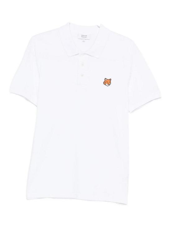 25FW 메종키츠네 폭스 헤드 레귤러 폴로 티셔츠 PM00209KP0002WHITE White