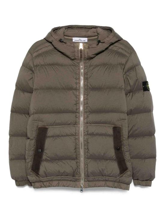  스톤 아일랜드 심리스 터널 나일론 다운 TC 후드 다운 자켓 K2S154100040S0028V0054 Green
