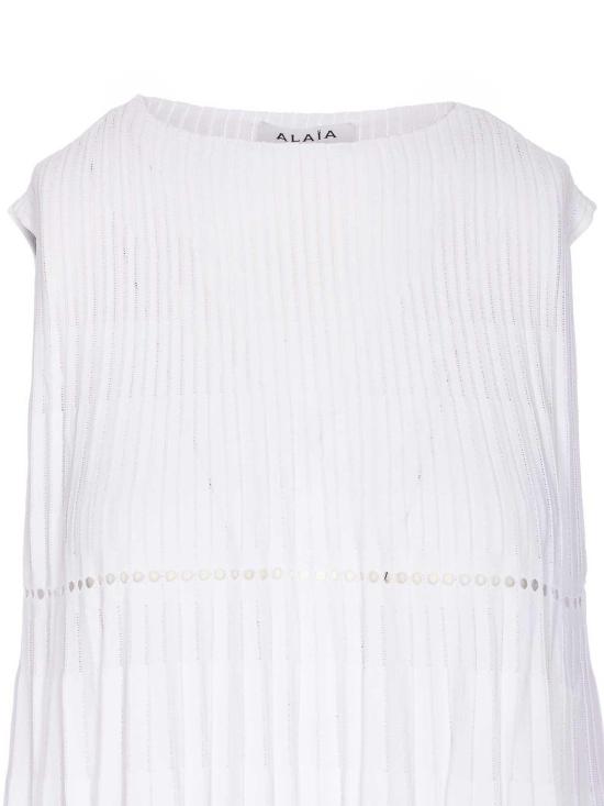 25FW 알라이아 민소매 티셔츠 AA9R2674K078B000 White - ALAIA