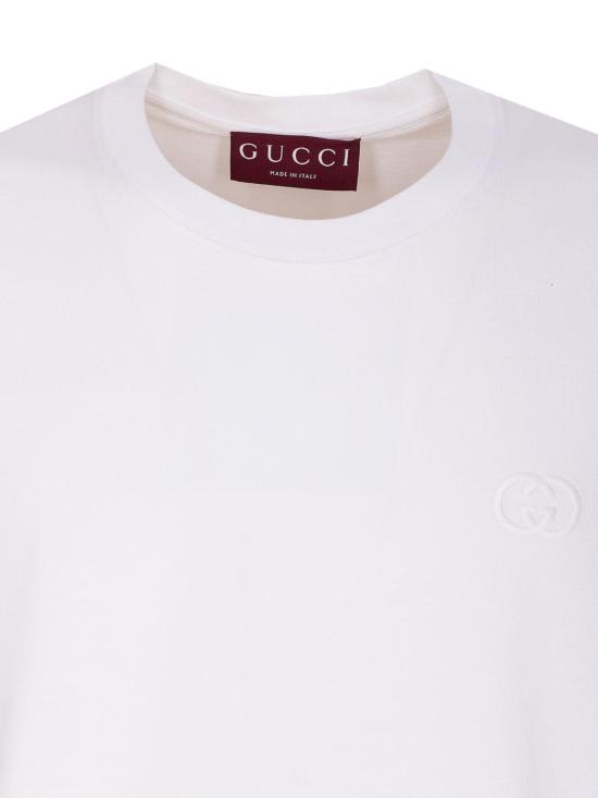 25FW 구찌 자수 코튼 저지 티셔츠 796395XJHKE9692 White - GUCCI