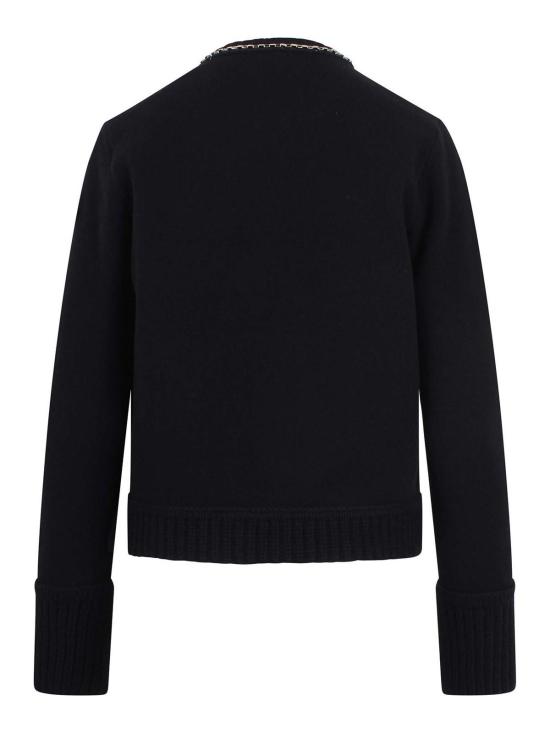  몽클레어 퀼티드 체인 트리밍 패디드 울 가디건 K20939B00017M1241999 Black - MONCLER