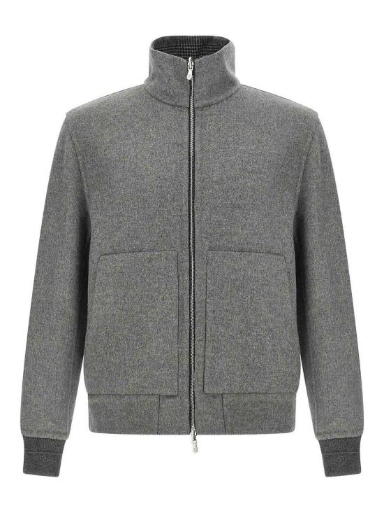 25FW 브루넬로 쿠치넬리 봄버 자켓 MY4799802CO820 Grey - BRUNELLO CUCINELLI