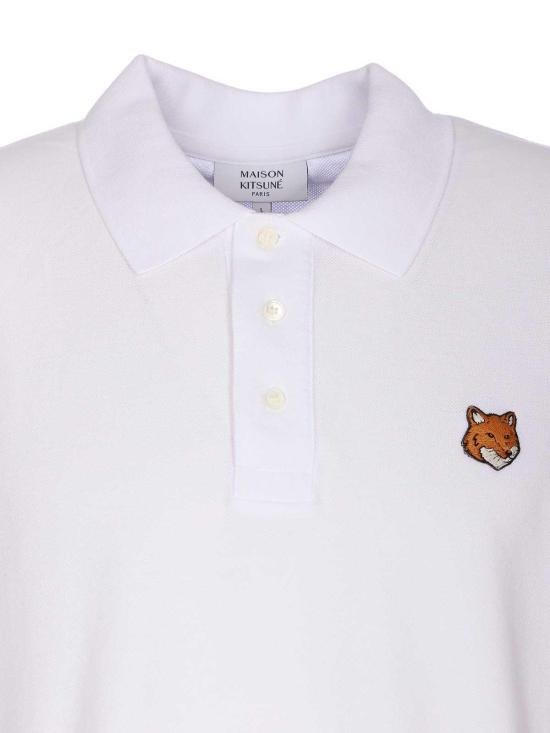 26SS 메종키츠네 폭스 헤드 레귤러 폴로 티셔츠 PM00209KP0002P100 White - MAISON KITSUNE
