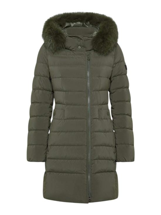  페트레이 세리올라 ML 06 하이칼라 퍼 롱 다운 재킷  PED545801190986689 Green