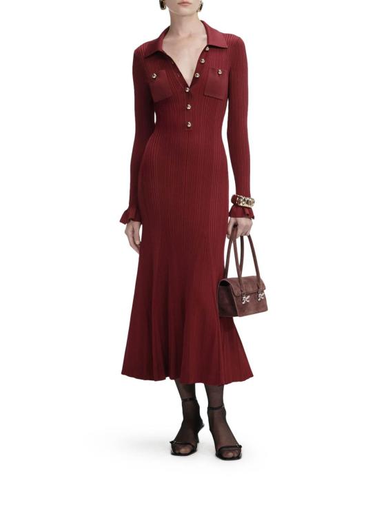 25FW 셀프 포트레이트 미디 스커트 AW25008MABUBURGUNDY Red - SELF PORTRAIT