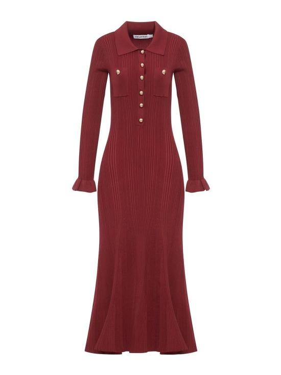 25FW 셀프 포트레이트 미디 스커트 AW25008MABUBURGUNDY Red