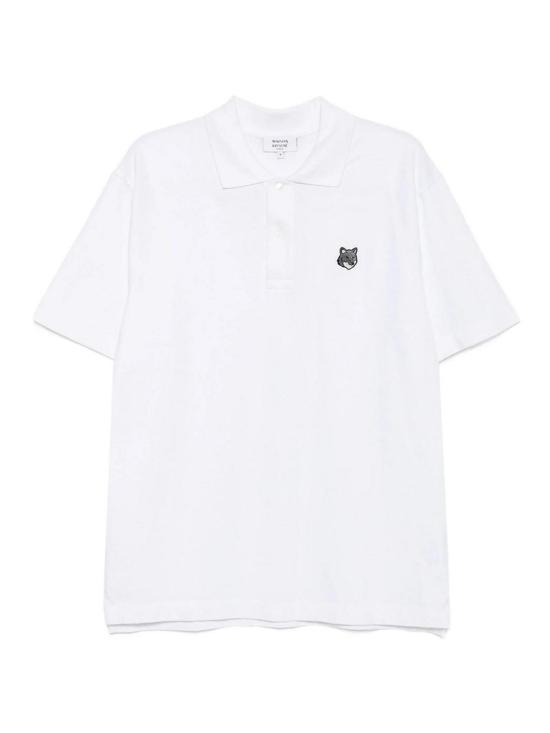 26SS 메종키츠네 폭스 헤드 컴포트 폴로 티셔츠 PM00210KP0001WHITE White
