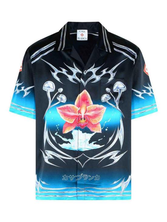 25FW 카사블랑카 반팔 셔츠 MAW25SH00303BLADES Black