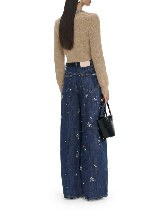 25FW 셀프 포트레이트 엠벨리시드 트림 가디건 AW25135CBRBROWN - SELF PORTRAIT