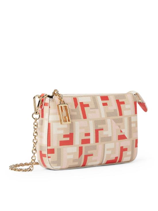 25FW 펜디 FF 패브릭 체인 바게트 파우치 8BS073AV1YF1SY7 Red - FENDI
