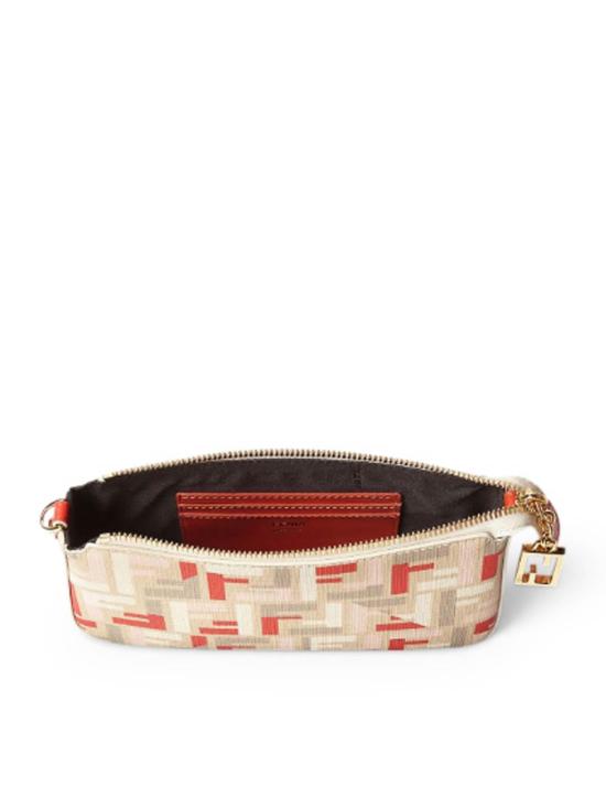 25FW 펜디 FF 패브릭 체인 바게트 파우치 8BS073AV1YF1SY7 Red - FENDI