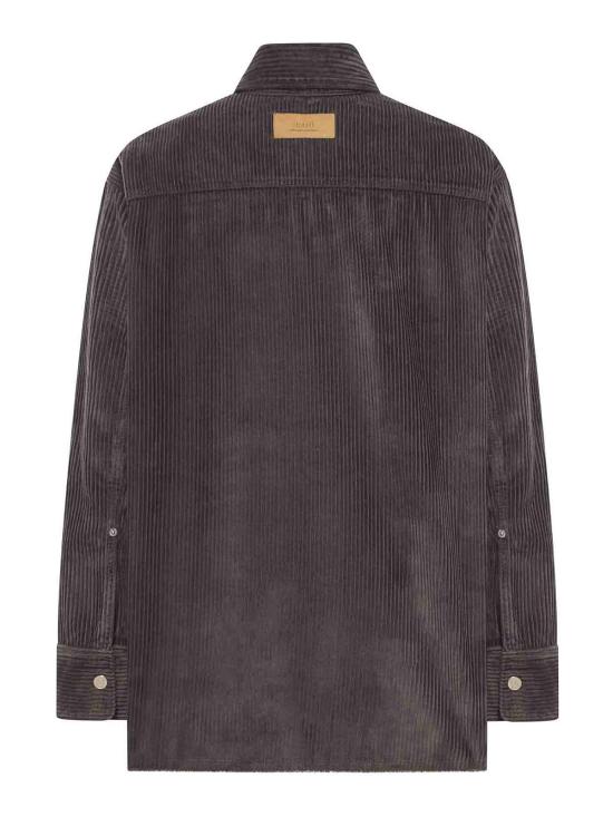  아미 코듀로이 벨벳 사이드 슬릿 오버셔츠 USH793CO0131020 Grey - AMI