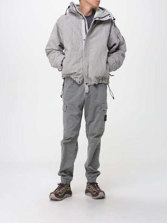 25FW 스톤 아일랜드 링클드 코듀로이 500-TC 안티드롭&인터널 패딩 후디드 자켓 4100056S0229 V0061 Grey - STONE ISLAND