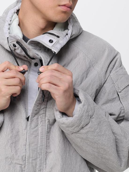 25FW 스톤 아일랜드 링클드 코듀로이 500-TC 안티드롭&인터널 패딩 후디드 자켓 4100056S0229 V0061 Grey - STONE ISLAND