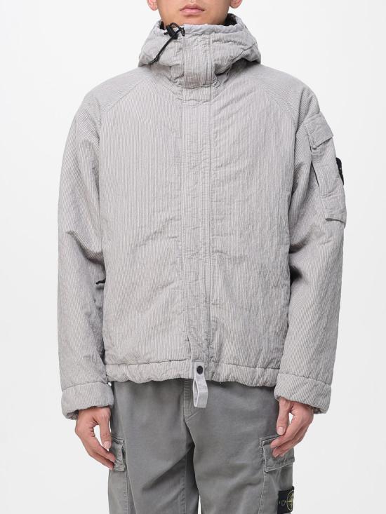 25FW 스톤 아일랜드 링클드 코듀로이 500-TC 안티드롭&인터널 패딩 후디드 자켓 4100056S0229 V0061 Grey