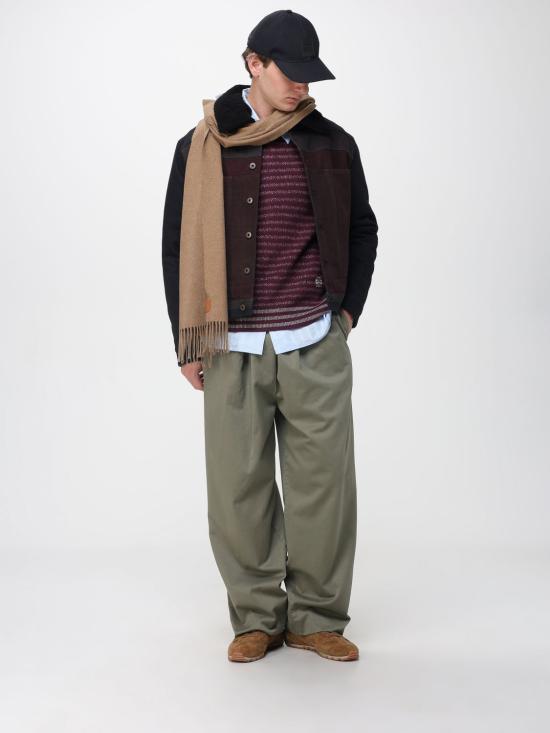 25FW 로에베 아나그램 울 자카드 스카프 F811257X68 2140 Natural - LOEWE