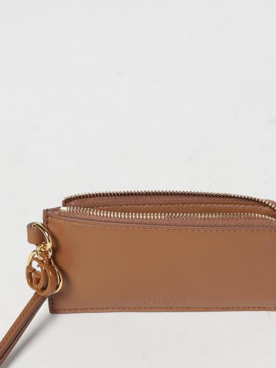 25FW 구찌 더블 G 참 디테일 카드 케이스 847478AAEVB 2718 Brown - GUCCI