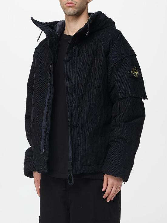 25FW 스톤 아일랜드 링클드 코듀로이 500-TC 안티드롭&인터널 패딩 후디드 자켓 링클드 코듀로이 500-TC 안티드롭&인터널 패딩 후디드  4100056S0229 V0020 Blue - STONE ISLAND