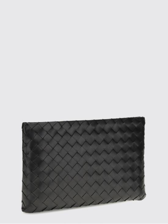 26SS 보테가베네타 인트레치아토 미디움 플랫 파우치 742972VCPP9 8425 Black - BOTTEGA VENETA