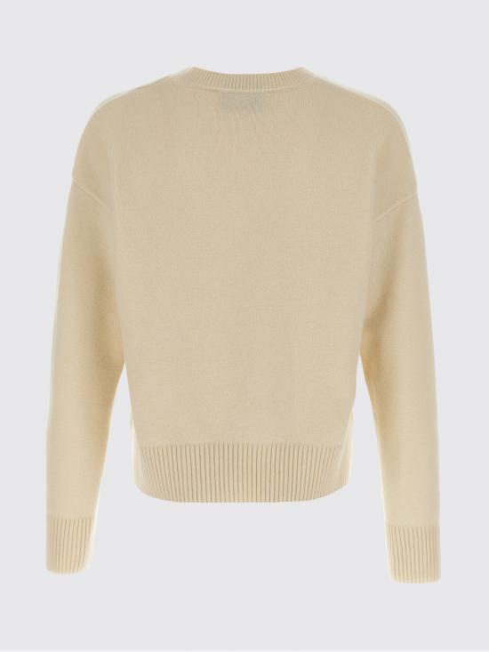 25FW 아미 아미 드 꾀흐 V 넥 스웨터 UKS820KN0071 185 Beige - AMI