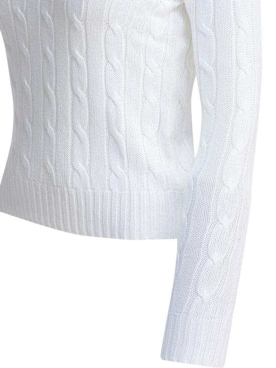 26SS 폴로 랄프로렌 폴로 자수 케이블 니트 스웨터 211971869007WHITE - POLO RALPH LAUREN