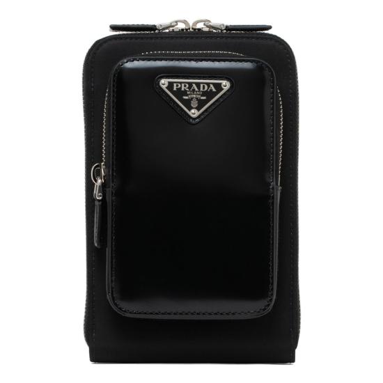  프라다 브러쉬드 레더 브리크 백 2VH173ZO6 F0002 BLACK - PRADA