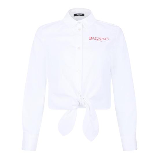 25SS [키즈] 발망 셔츠 BW5A10P0479100RO WHITE RED