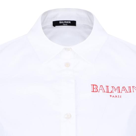 25SS [키즈] 발망 셔츠 BW5A10P0479100RO WHITE RED - BALMAIN
