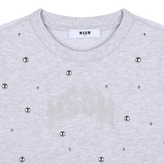 25SS [키즈] 엠에스지엠 티셔츠 S5MSJGTH215107 LIGHT GREY MELANGE - MSGM