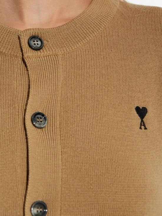 25FW 아미 크루넥 울 가디건 FKC361001 288 CAMEL NOIR - AMI