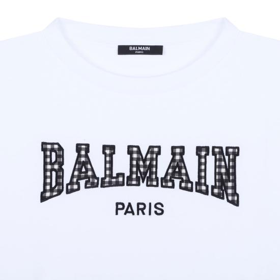 25SS [키즈] 발망 티셔츠 BW8B11Z0082100NE WHITE - BALMAIN