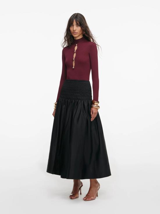 26SS 셀프 포트레이트 반팔 티셔츠 RS26138TBUBURGUNDY RED - SELF PORTRAIT